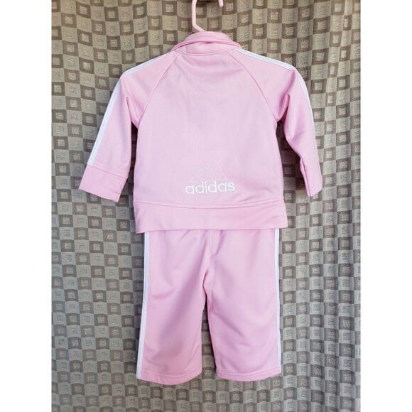 Adidas Baby Girls Pink 2 Piece Track Jacket & Pants Set 6M NWOT - Picture 3 of 7